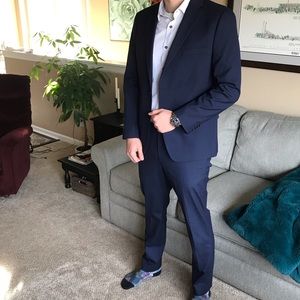 Alfani Slim Fit Stretch Solid Suit Jacket and Pant